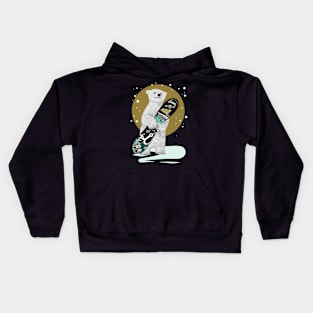 SNOWBOARDER POLAR BEAR Kids Hoodie